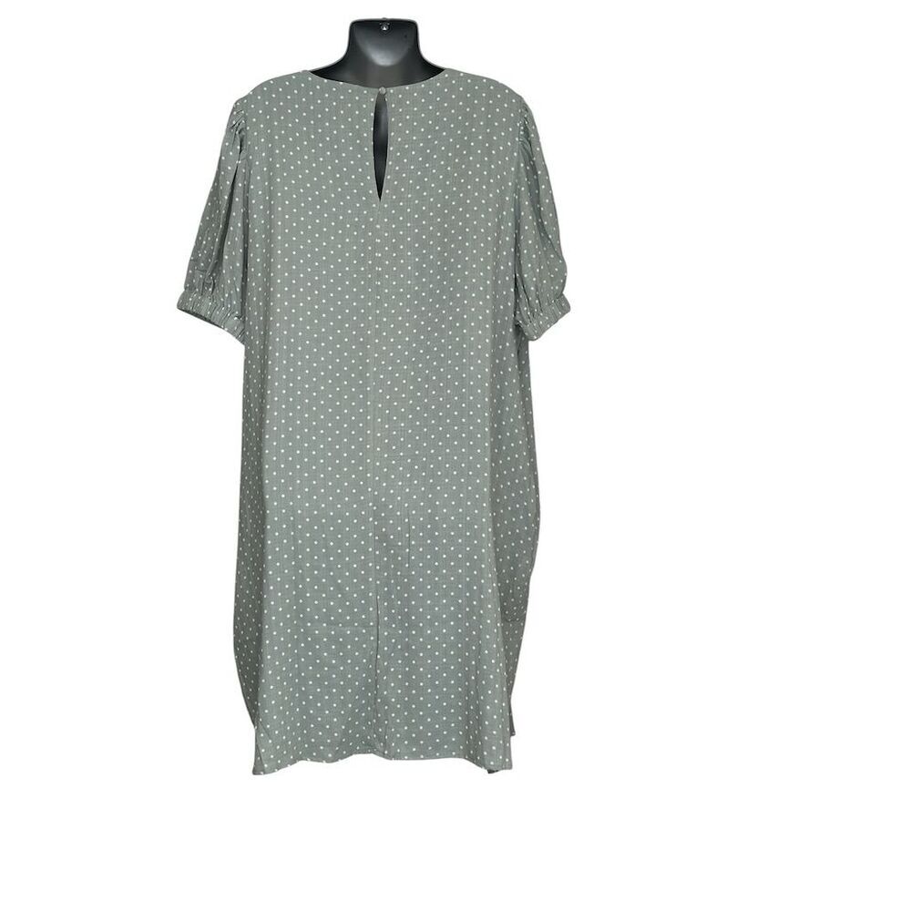 Davi & Dani Women's 2XL Green Polka Dot V-Neck Knee Length Dress - Picture 6 of 7